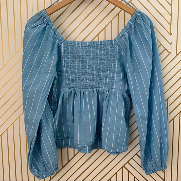 Old Navy Peasant Puff Sleeve Babydoll Smocked Milkmaid Boho sweetheart neckline - Picture 7 of 8